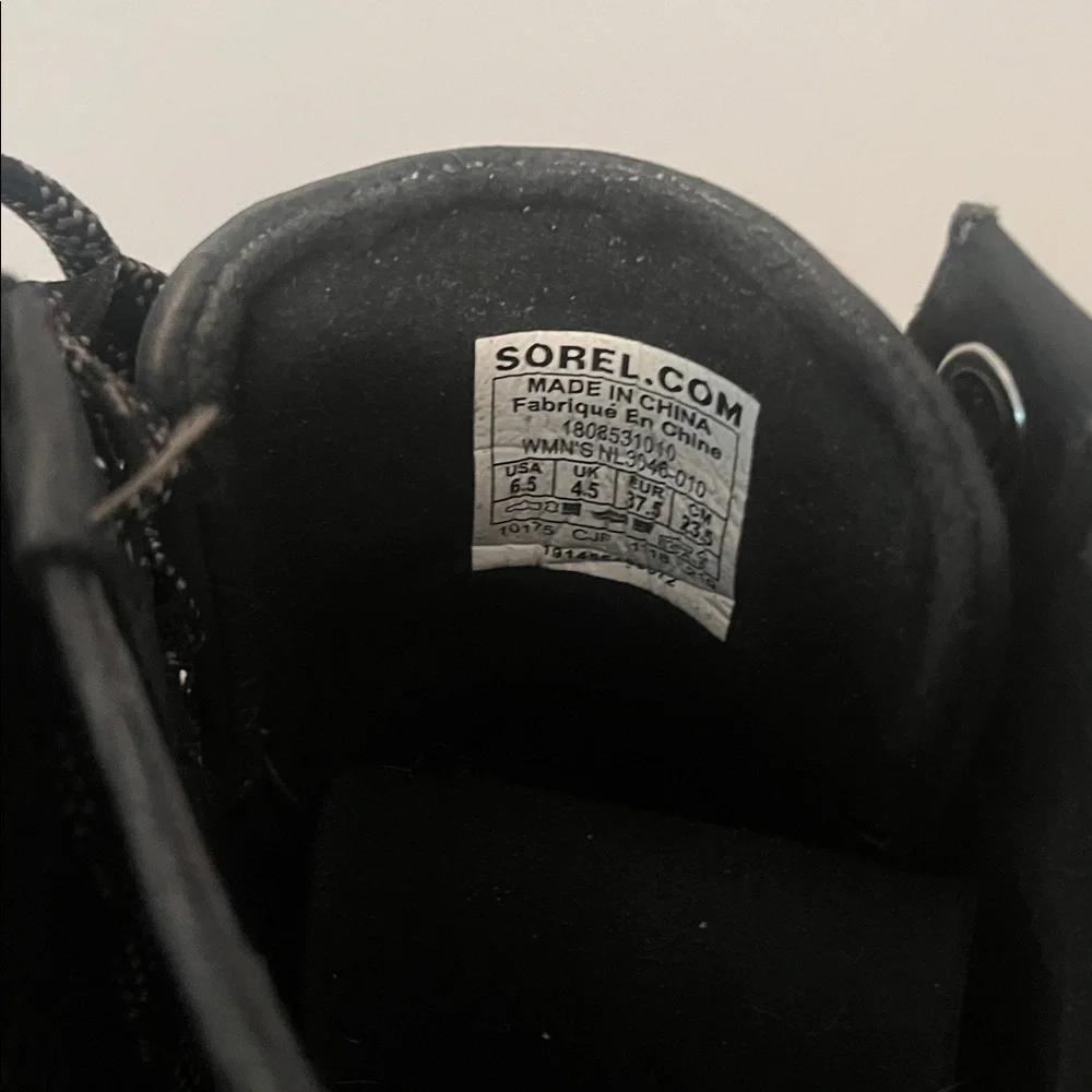 Sorel Black Lace-Up Wedge Boots - Picture 4 of 6